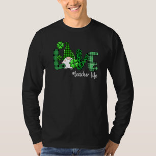 Camiseta Professora Gnomo Dia de São Patrício Ama Professor