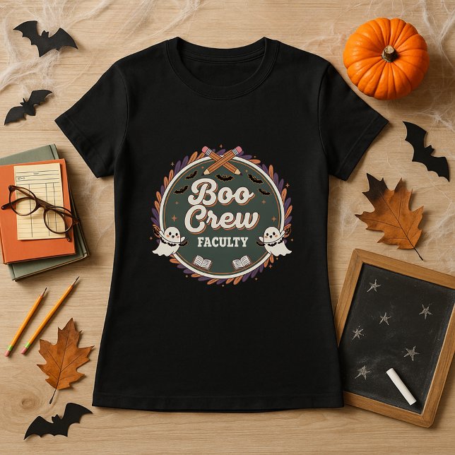 Camiseta Professora Halloween Boo Crew Funcionarios Fantasm (Criador carregado)