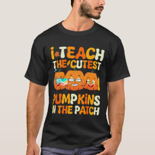 Camiseta Professora Halloween Pumpkins No Patch Tea