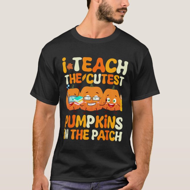 Camiseta Professora Halloween Pumpkins No Patch Tea (Frente)