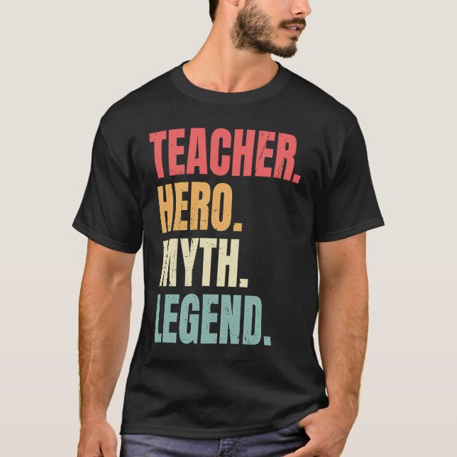 Camiseta Professora Hero Mito Lenda Melhor Professora de Em (Frente)