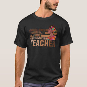 Camiseta Professora inteligente negra ama igualdade Melanin