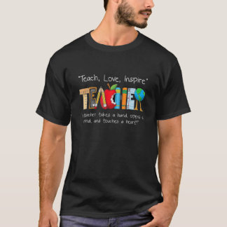 Camiseta Professora Leva Mão Abre Mente Toca Inspir Cardíac