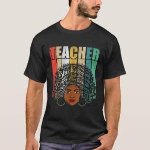 Camiseta Professora Melanina Negra Mulheres Roupa afro-amer