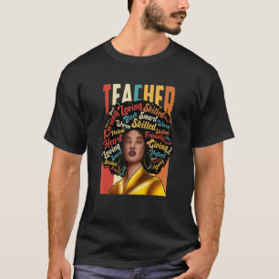 Camiseta Professora Negra Afro Mês da História da Negritude