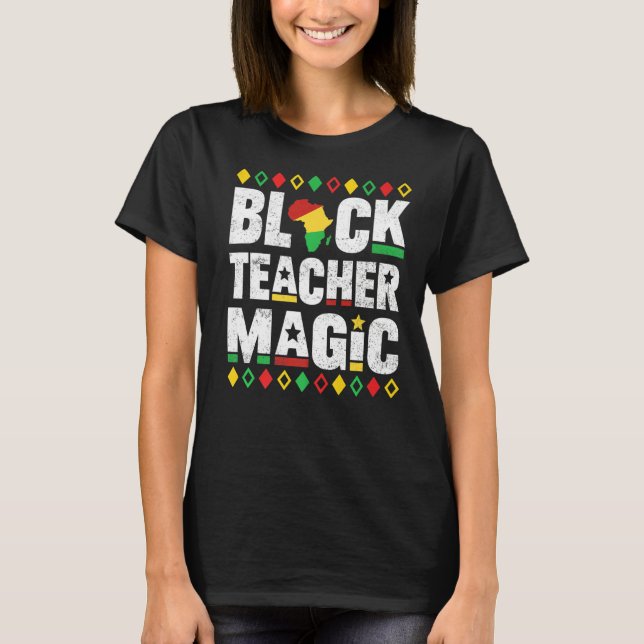 Camiseta Professora Negra Educador Mágico Professora Histór (Frente)