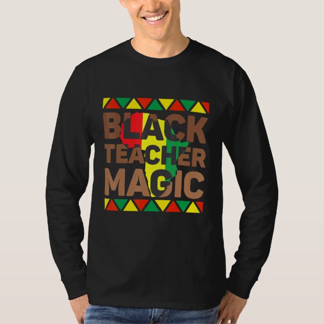 Camiseta Professora Negra Magic Melanin Professora História (Frente)