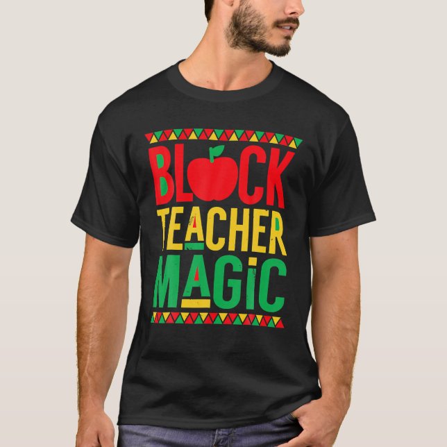 Camiseta Professora Negra Magic Men Mulheres História Negra (Frente)