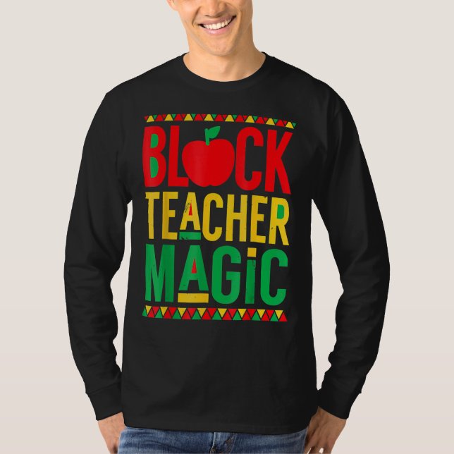 Camiseta Professora Negra Magic Men Mulheres História Negra (Frente)
