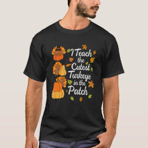 Camiseta Professora No Dia De Ação De Graças Eu Ensino Os P