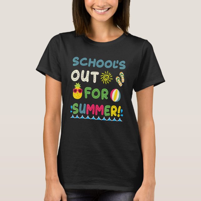 Camiseta Professora no final do ano está fora no verão no ú (Frente)
