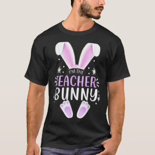 Camiseta Professora Páscoa do Partido Familiar Bunny Face C