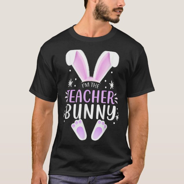 Camiseta Professora Páscoa do Partido Familiar Bunny Face C (Frente)