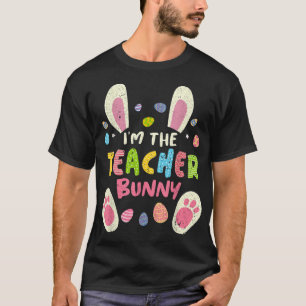 Camiseta Professora Páscoa do Partido Familiar Bunny Face C