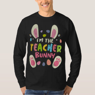 Camiseta Professora Páscoa do Partido Familiar Bunny Face C