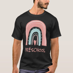 Camiseta Professora Pré-Escolar Cotovelo Arco-Íris Cuto Pré