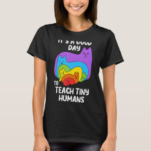 Camiseta Professora Pré-Escolar Ensina Humanos Pequenos Gat