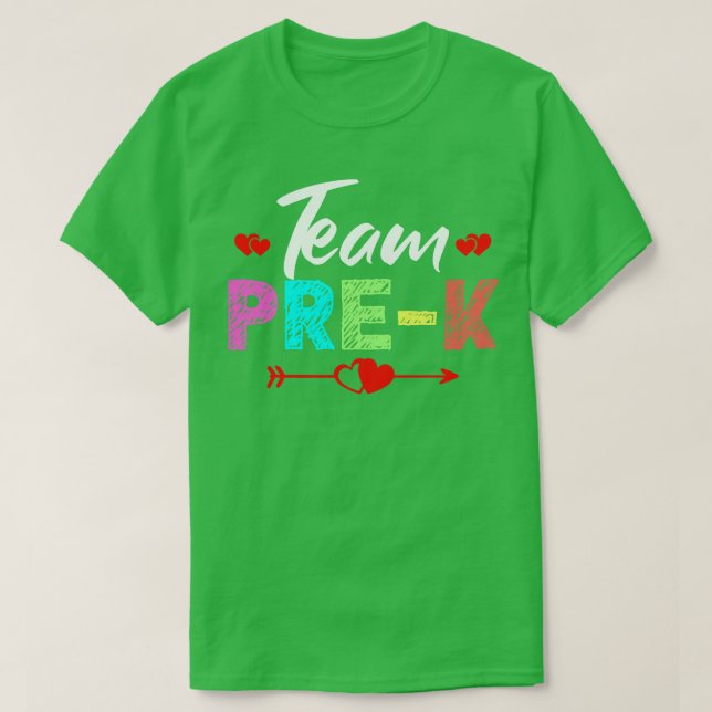 Camiseta Professora Pré-K da Equipe (Frente do Design)