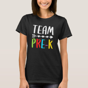 Camiseta Professora Pré-K Da Equipe Estudante De Pré-Escola