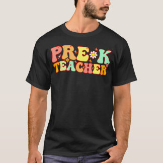 Camiseta Professora Pré-K De Groovy De Volta À Escola