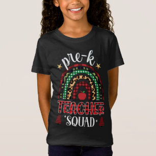 Camiseta Professora Pré-K do Esquadrão do Arco-Íris de Búfa