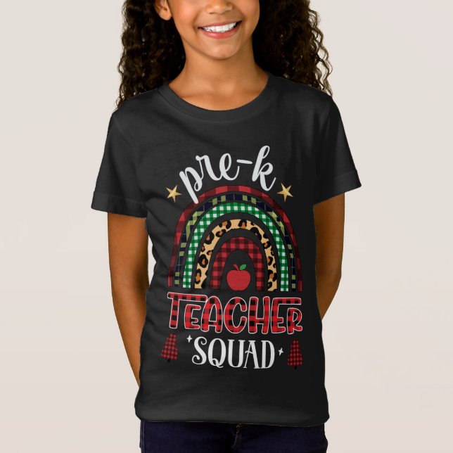 Camiseta Professora Pré-K do Esquadrão do Arco-Íris de Búfa (Frente)