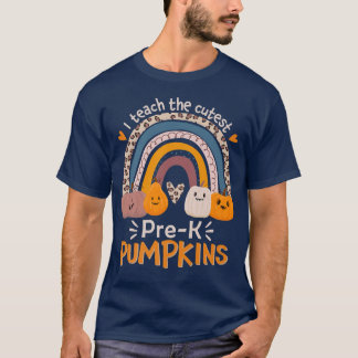 Camiseta Professora Pré-K Ensino Os Pumpkins Mais Pobres No