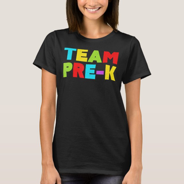 Camiseta Professora Pré-K Estudante De Pré-Escolas De Volta (Frente)