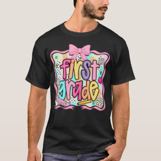 Camiseta Professora Préppy da 1ª Série Floral Groovy Coquet