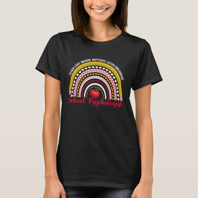 Camiseta Professora Psicóloga do Arco-Íris em Psicologia Pr (Frente)