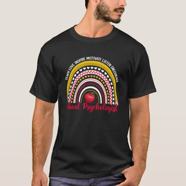 Camiseta Professora Psicóloga do Arco-Íris em Psicologia Pr (Frente)
