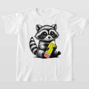 Camiseta Professora Raccoon e Lápis Raccoon