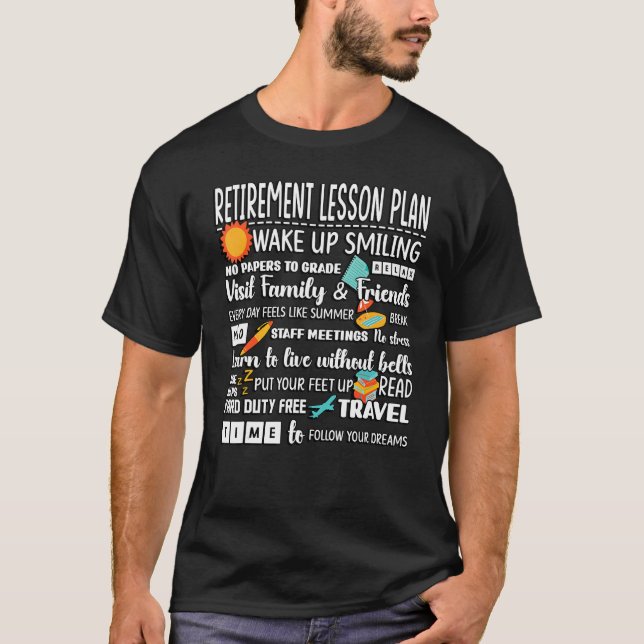 Camiseta Professora Reformada Plano de Lição Aposentada Pro (Frente)