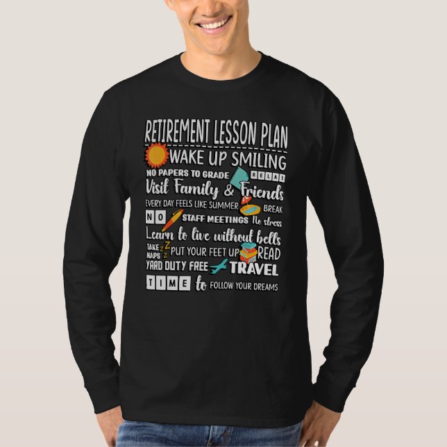 Camiseta Professora Reformada Plano de Lição Aposentada Pro (Frente)