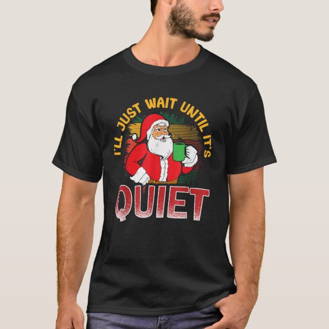 Camiseta Professora Santa Claus, vou esperar até lá. (Frente)