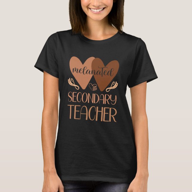 Camiseta Professora secundária negra História negra mulhere (Frente)