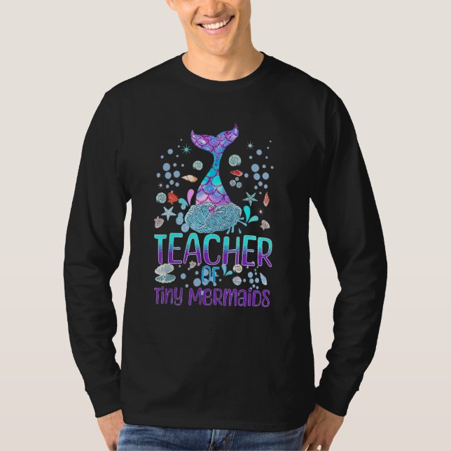 Camiseta Professora Sereia de Jardim de Infância Professora (Frente)
