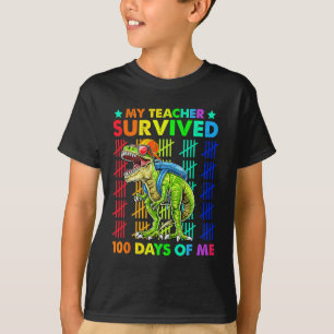 Camiseta Professora Sobreviveu A 100 Dias De Mim Dinossauro