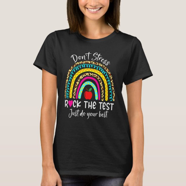 Camiseta Professora Testando Rock The Test Day Rock (Frente)