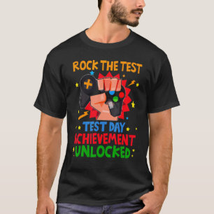 Camiseta Professora Testando Staar Test Exam Gamer Rock The