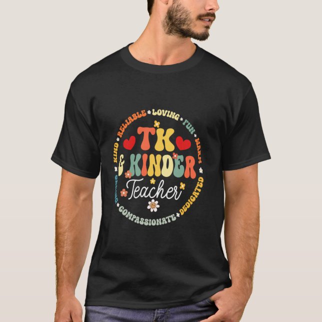 Camiseta Professora TK & Kinder Tripulação Transitória em J (Frente)