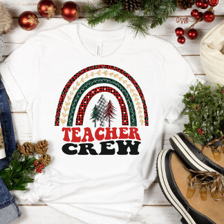Camiseta Professora Tripulante Árvores de Natal Bonitas Arc