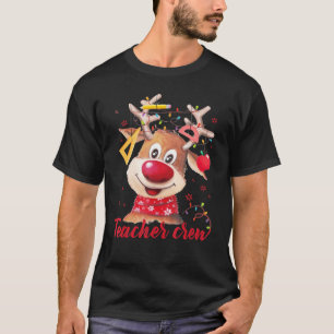 Camiseta Professora Tripulante Rudolph Reindeer Vestindo Lu
