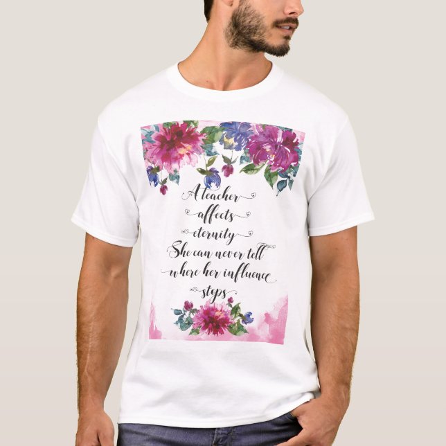 Camiseta Professora Typografia de volta à doação de aposent (Frente)