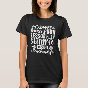 Camiseta Professora Vida Mensageira Arma Lição Planta Café