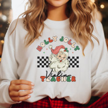 Professora Violin Músico Holly Jolly Natal