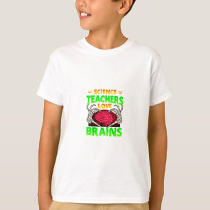 Camiseta Professores Cérebros Esqueleto Halloween do Coraçã