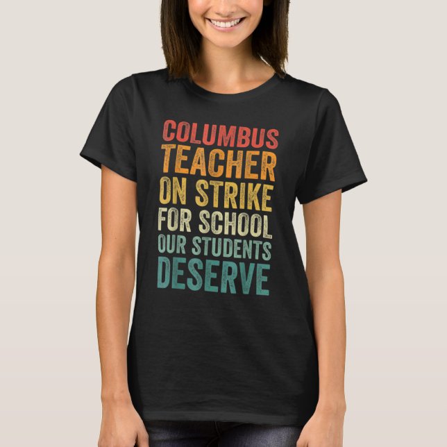 Camiseta Professores Columbus Ohio em Greve de Professores  (Frente)