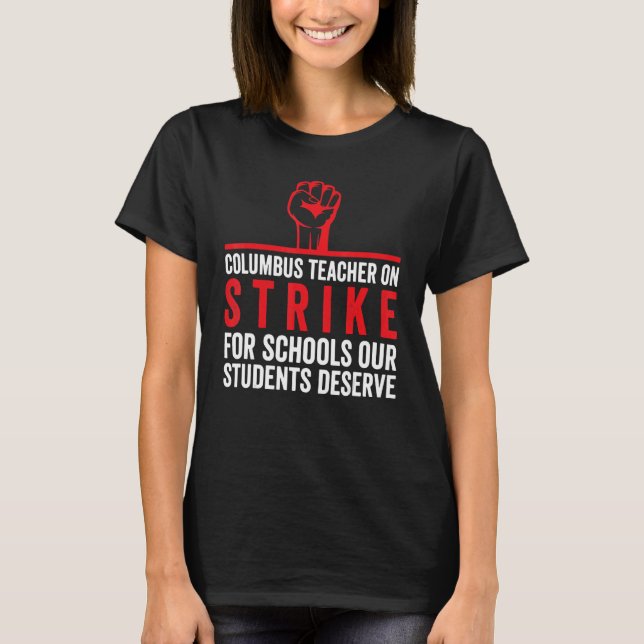 Camiseta Professores Columbus Ohio em Greve de Professores  (Frente)