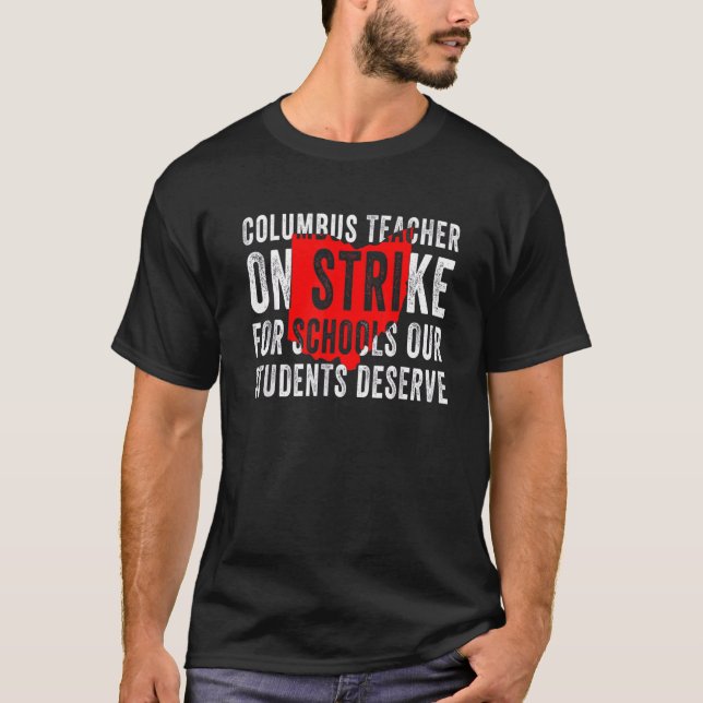 Camiseta Professores Columbus Ohio em Greve de Professores  (Frente)